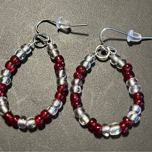 Seed beed hoop earrings!!
